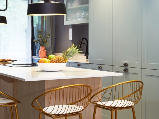 Blue denim en un comedor cocina