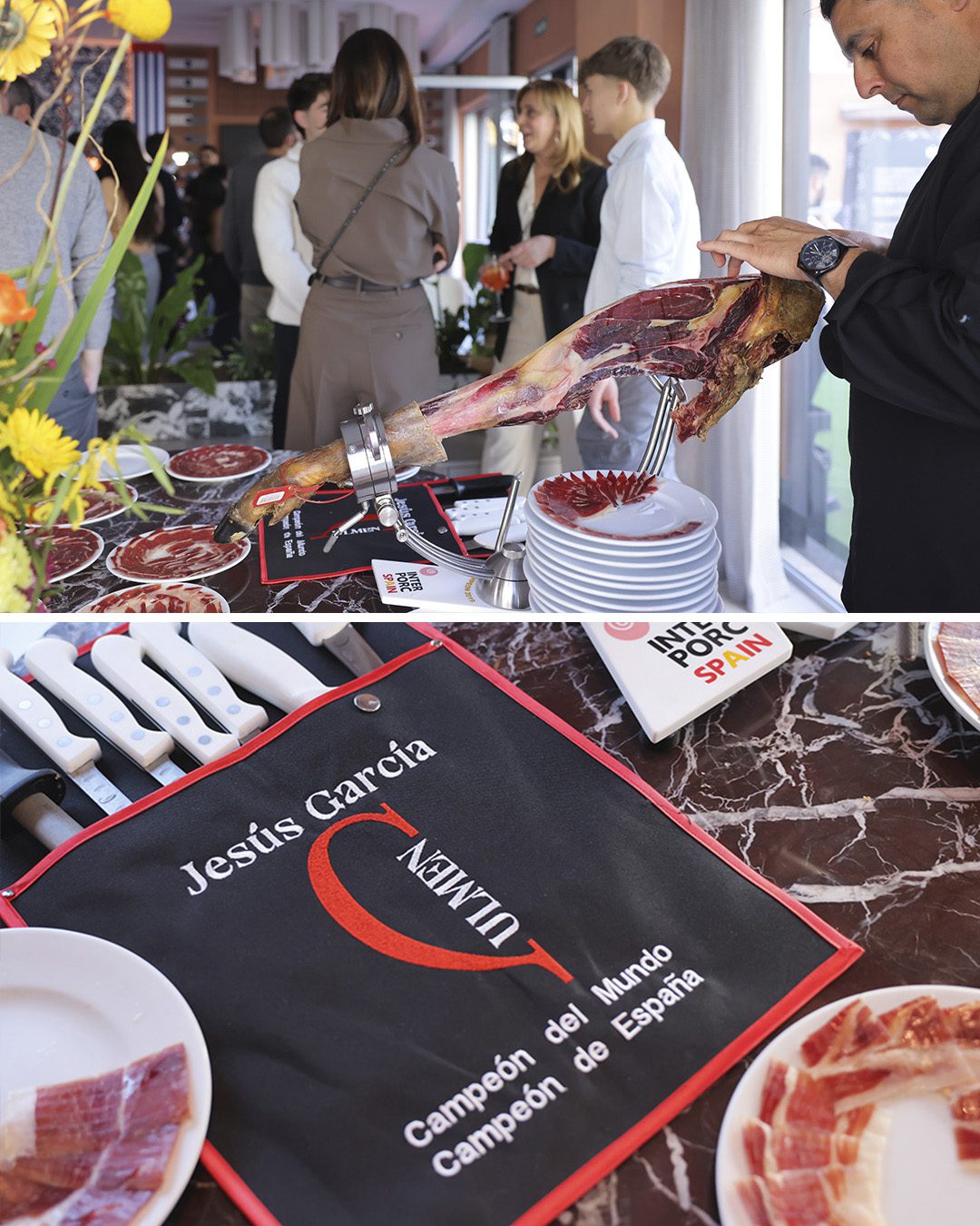 Jesús García, campeón del mundo de corte de jamón, en la inauguración de Ritual